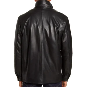 Black Lambskin Bomber Leather Jacket