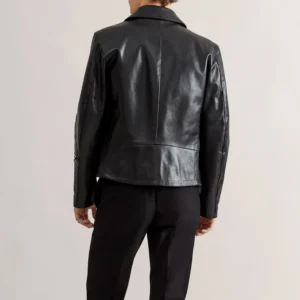 Black Calfskin Biker Jacket for Men